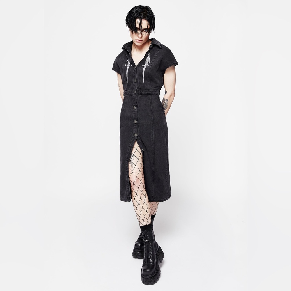NWT Disturbia Kilgharrah Denim Midi Dress US 6 / UK 10 - Picture 6 of 10